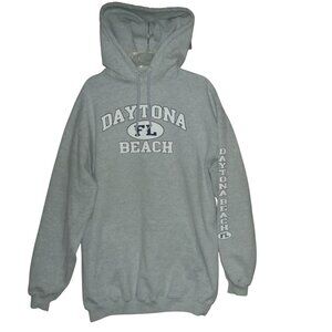 Dayton Beach FL Hoodie Mens Size Large Pullover gray heather sweatshirt vintage